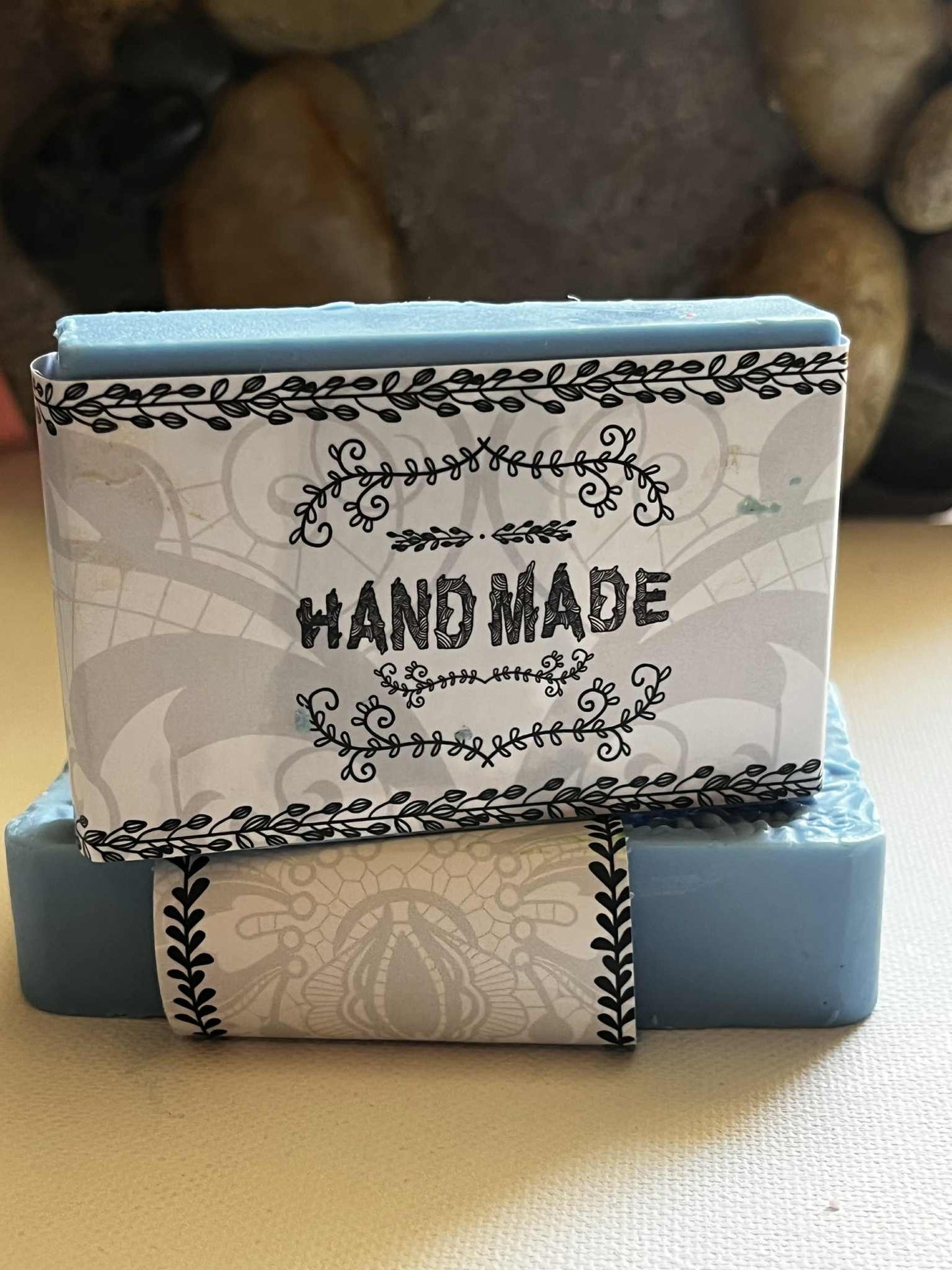 Bar Soap, Beef Tallow, Carved Cow , Soft Flannel Scent