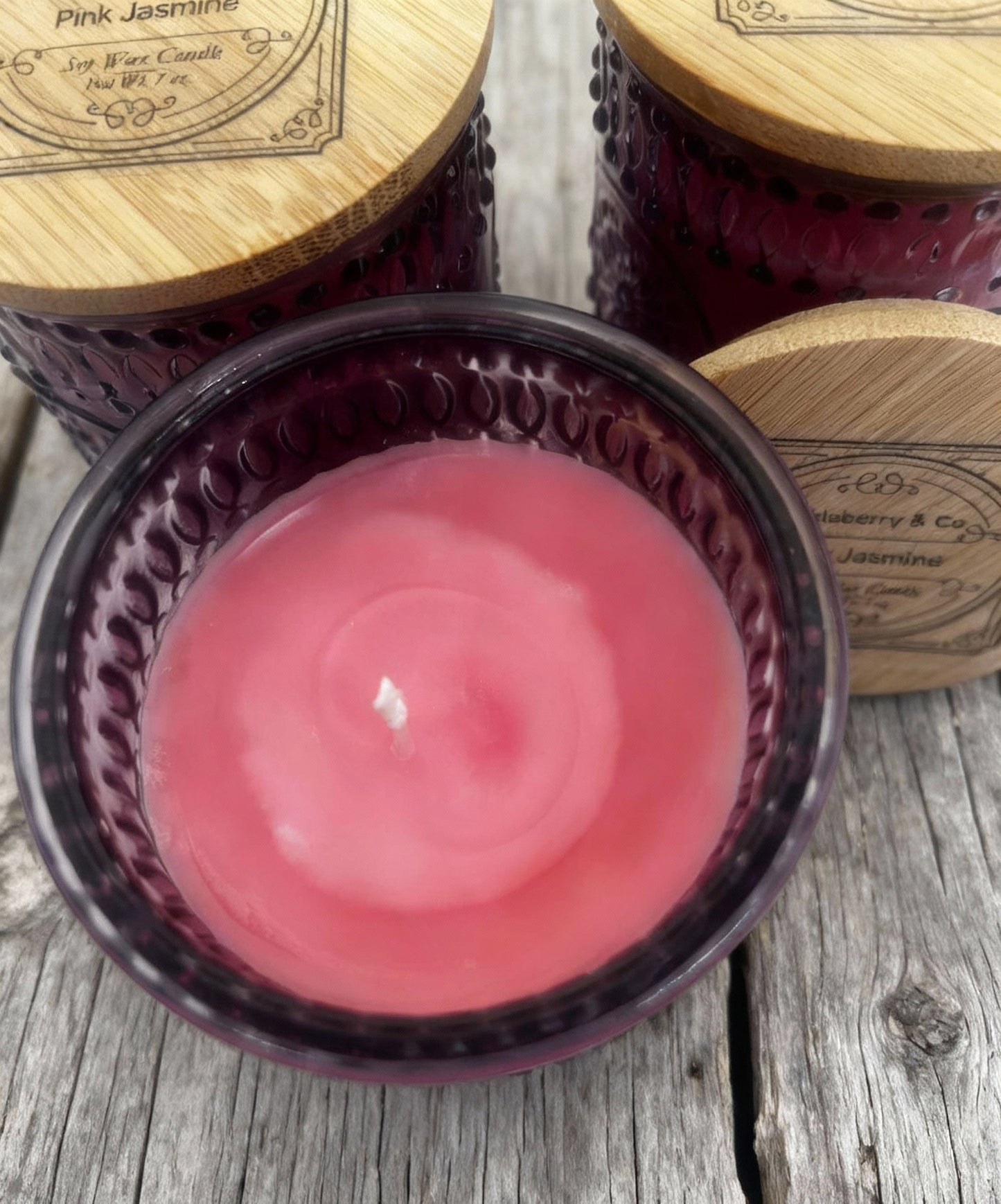 Jasmine Bloom – Embossed Lavender Jar Candle