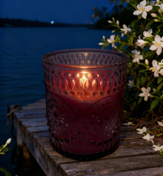 Jasmine Bloom – Embossed Lavender Jar Candle